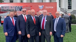 From left to right are J&M Tank Lines CEO and ATA chairman Harold Sumerford Jr.; Groendyke president and CEO Greg Hodgen; Florida Rock & Tank Lines president and CEO, and NTTC chairman Rob Sandlin; Carbon Express president Steve Rush; and NTTC president and CEO Ryan Streblow. From left to right are J&M Tank Lines CEO and ATA chairman Harold Sumerford Jr.; Groendyke president and CEO Greg Hodgen; Florida Rock & Tank Lines president and CEO, and NTTC chairman Rob Sandlin; Carbon Express president Steve Rush; and NTTC president and CEO Ryan Streblow.