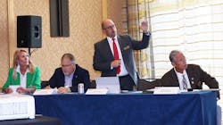 From left to right are NTTC lobbyist Britton Clarke Mullen, president of BC Consulting, Grammer Logistics' John Whittington, NTTC president and CEO Ryan Streblow, and Usher Transport's Bill Usher, Jr. From left to right are NTTC lobbyist Britton Clarke Mullen, president of BC Consulting, Grammer Logistics' John Whittington, NTTC president and CEO Ryan Streblow, and Usher Transport's Bill Usher, Jr.