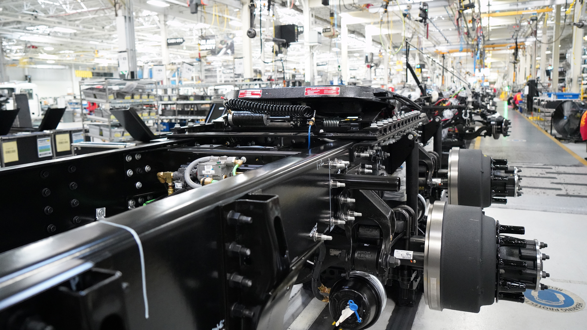 Mack Trucks on the assembly line at Lehigh Valley Operations in Macungie, Pennsylvania.
