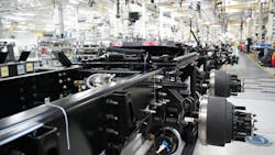Mack Trucks on the assembly line at Lehigh Valley Operations in Macungie, Pennsylvania. Mack Trucks on the assembly line at Lehigh Valley Operations in Macungie, Pennsylvania.