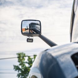 The DriveriHub allows fleets to equip four additional cameras, including side-facing cameras. Altom mounts its side-facing cameras on its trucks&apos; hood mirrors.