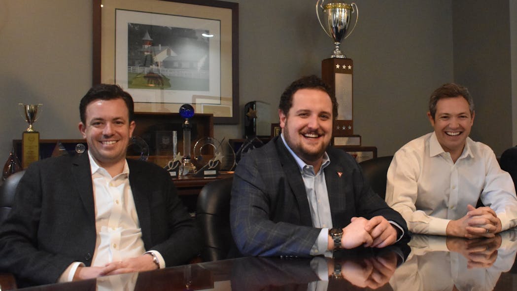From left to right are sales managers Patrick Usher and William Usher III, and Usher president Ryan Usher.