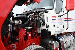 Most of Solar Transport’s trucks are Kenworth W990s, and Mack Anthems and Pinnacles, like this one in the company’s new chemical division. Most of Solar Transport’s trucks are Kenworth W990s, and Mack Anthems and Pinnacles, like this one in the company’s new chemical division.