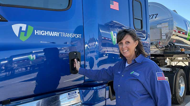 Pam Randol, Highway Transport driver and champion finalist for National Tank Truck Carriers&rsquo; 2022-23 Driver of the Year award.