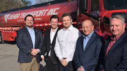 Usher Transport CFO David Guess, far right, will serve on the American Trucking Association’s 2023 Law Enforcement Advisory Board. Also pictured, left to right, are William Usher, Patrick Usher, Ryan Usher, and Eric Mink. Usher Transport CFO David Guess, far right, will serve on the American Trucking Association’s 2023 Law Enforcement Advisory Board. Also pictured, left to right, are William Usher, Patrick Usher, Ryan Usher, and Eric Mink.