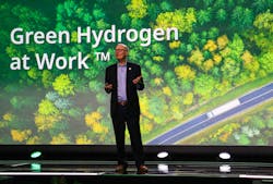 Plug Power CEO Andy Marsh presents the company's plans for the rest of the decade, which include scaling hydrogen production to 500 tons per day by 2026, and increasing revenue from $1.6 billion in 2022 to $20 billion in 2030. Plug Power CEO Andy Marsh presents the company's plans for the rest of the decade, which include scaling hydrogen production to 500 tons per day by 2026, and increasing revenue from $1.6 billion in 2022 to $20 billion in 2030.