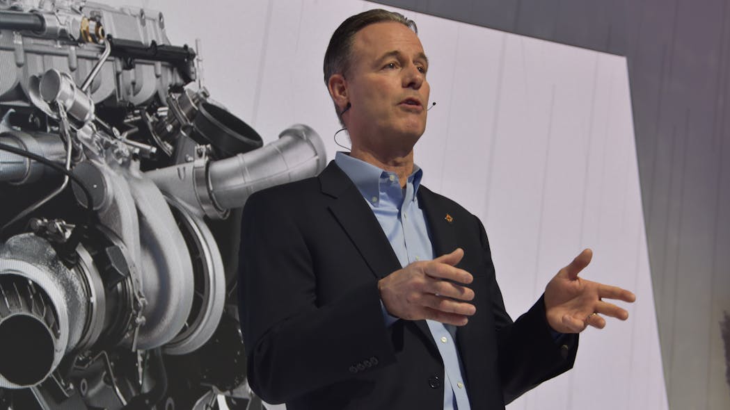 Mark Stasell, VP of vocational truck business at Navistar, touts the S13 Integrated Powertrain as the most advanced and lightest vocational powertrain available on the market.