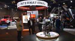 The S13 Integrated Powertrain takes a front-and-center position at International Truck’s CONEXPO-CON/AGG 2023 exhibit space.