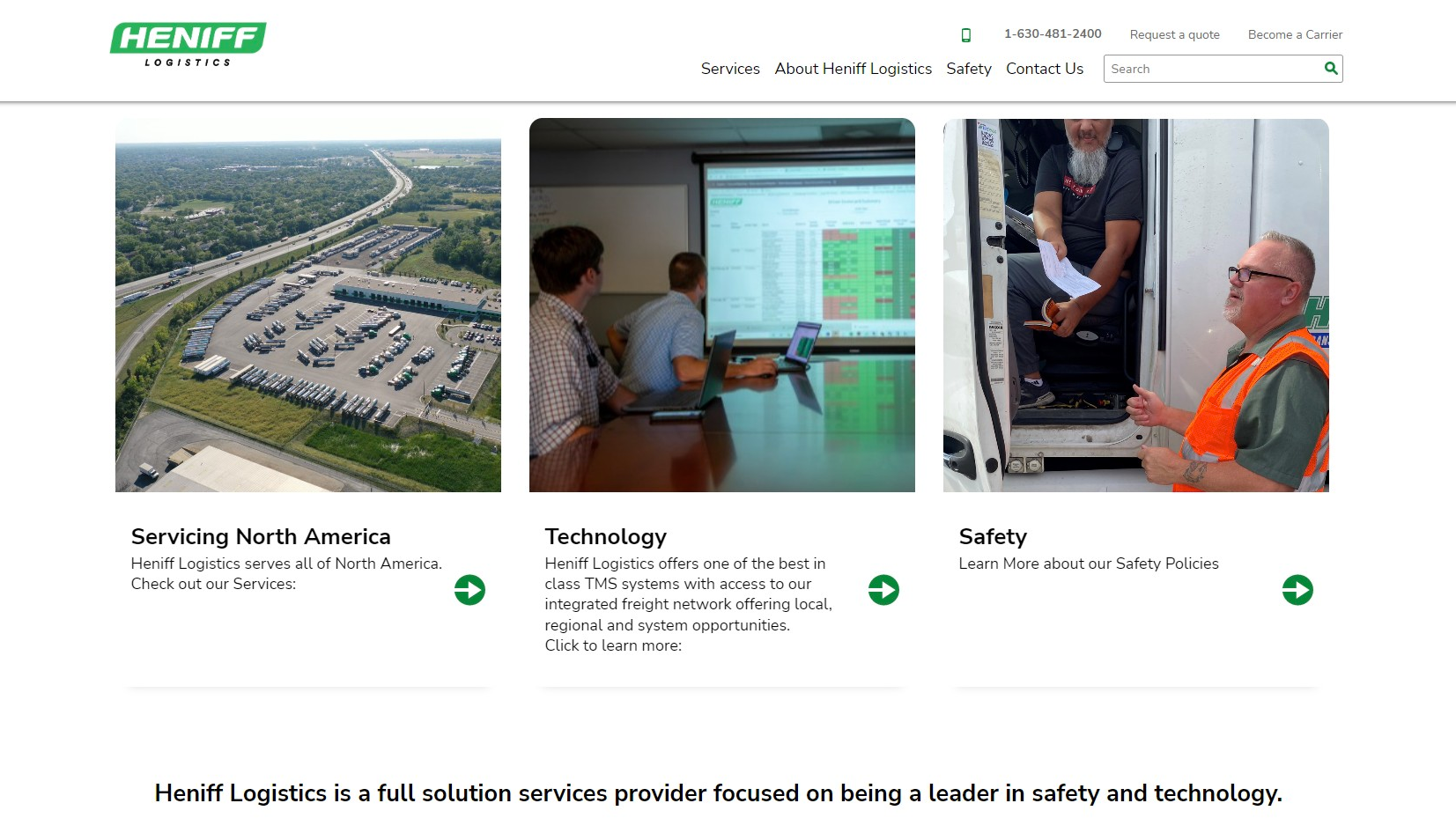 Heniff Logistics Website