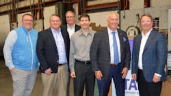 (Left to right): Josh Wilbur, director of human resources (Grote); Brian Blanton, CFO (Grote); Mike Grote, general manager (Star Safety Technologies by Grote); John Green, VP and COO (Star Headlight and Lantern Co.); Christopher D. Jacobs, owner and CEO (Star Headlight and Lantern Co.); Dominic Grote, president (Grote) (Left to right): Josh Wilbur, director of human resources (Grote); Brian Blanton, CFO (Grote); Mike Grote, general manager (Star Safety Technologies by Grote); John Green, VP and COO (Star Headlight and Lantern Co.); Christopher D. Jacobs, owner and CEO (Star Headlight and Lantern Co.); Dominic Grote, president (Grote)