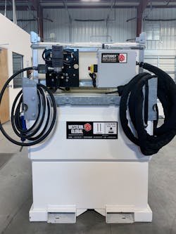 Operations can choose from two pumping systems for their DEF storage tank—an auto-replenishment system or a transfer pump with a nozzle. Operations can choose from two pumping systems for their DEF storage tank—an auto-replenishment system or a transfer pump with a nozzle.