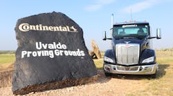 Peterbilt donated three brand-new trucks for Continental's inaugural ContiXperience event at the Uvalde Proving Grounds in Texas. Peterbilt donated three brand-new trucks for Continental's inaugural ContiXperience event at the Uvalde Proving Grounds in Texas.