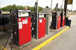 A cardlock operation at the RB Stewart terminal dispenses gasoline and diesel vehicle fuels. The company handles on-road and off-road diesel.