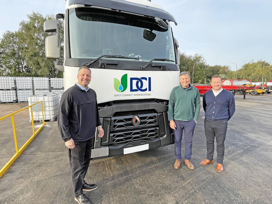 From left to right are Depot Connect&rsquo;s CRO Tony Morsovillo, CEO Scott Harrison, and Antony Leighton, president of European operations.