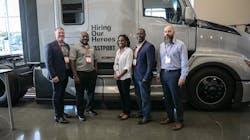 From left to right are Transition Trucking finalists Todd Krauss, Ondrae Meyers, Jessica White, LaTravis Wilcox, and Brandon Meredith. From left to right are Transition Trucking finalists Todd Krauss, Ondrae Meyers, Jessica White, LaTravis Wilcox, and Brandon Meredith.
