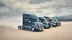 Four of the six new Volvo VNL cab configurations that will be available in North America later in 2024.