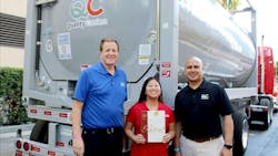 From left to right are Randy Strutz, Quality Carriers president; Anne Laughlin, corporate counsel; and Alok Kumar, vice president of intermodal. From left to right are Randy Strutz, Quality Carriers president; Anne Laughlin, corporate counsel; and Alok Kumar, vice president of intermodal.