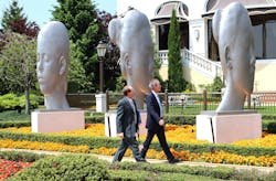 Herb Evans and recent past NTTC chair Randy Clifford stroll through the hotel gardens during the 2023 Annual Conference. Herb Evans and recent past NTTC chair Randy Clifford stroll through the hotel gardens during the 2023 Annual Conference.