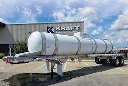 The new Omni Tanker composite chemical tank trailer is distributed exclusively by Kraft Corporation. The new Omni Tanker composite chemical tank trailer is distributed exclusively by Kraft Corporation.