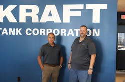 Jeff Creel, general manager of Kraft Tank's new Houston-area location in La Porte, at left, and Bryan Metcalf, La Porte parts manager. Jeff Creel, general manager of Kraft Tank's new Houston-area location in La Porte, at left, and Bryan Metcalf, La Porte parts manager.
