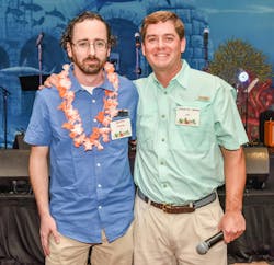 Operations supervisor Quinton Felton, at left, recently received the Colonial Group’s ‘Soaring Eagle’ award for exceptional service from president and CEO Christian Demere. Operations supervisor Quinton Felton, at left, recently received the Colonial Group’s ‘Soaring Eagle’ award for exceptional service from president and CEO Christian Demere.