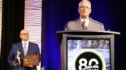 Mark Schroyer addresses the gathered crowd as NTTC President and CEO Ryan Streblow looks on. Mark Schroyer addresses the gathered crowd as NTTC President and CEO Ryan Streblow looks on.