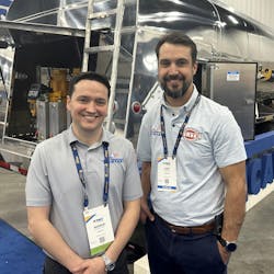 Andrew Mulvey, Tremcar senior regional sales manager in the Nashville region, at left, and Cory Sanders, Elite Trailer VP of operations. Andrew Mulvey, Tremcar senior regional sales manager in the Nashville region, at left, and Cory Sanders, Elite Trailer VP of operations.
