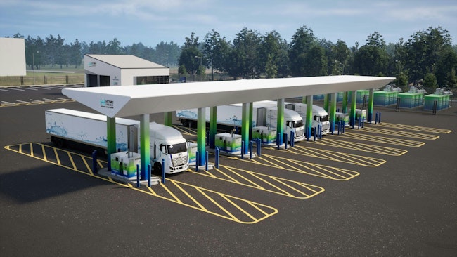 HTWO Energy Savannah station depictions are represented for the planned Pooler, Georgia, facility.