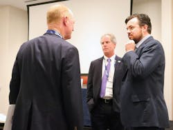 Patrick Usher, NTTC Energy Services committee chair, at right, visits with past NTTC chairmen Rob Sandlin, at left, and Herb Evans. Patrick Usher, NTTC Energy Services committee chair, at right, visits with past NTTC chairmen Rob Sandlin, at left, and Herb Evans.