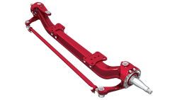 Weight optimization was designed into every Steertek NXT component, from axle seat and knuckle castings to axle beam refinements, Hendrickson reported. Weight optimization was designed into every Steertek NXT component, from axle seat and knuckle castings to axle beam refinements, Hendrickson reported.