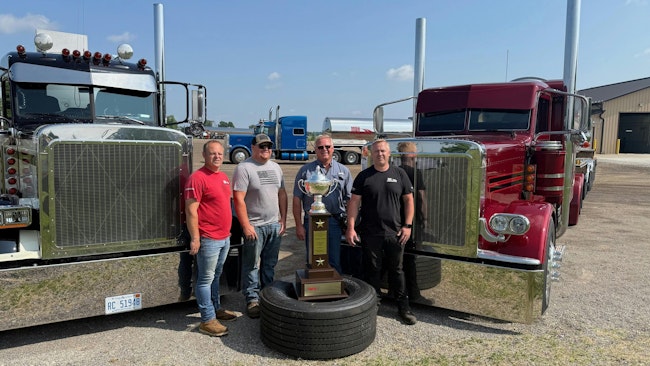 From left to right are Rick, Ryan, Brian, and Jordan Hitchcock. Rick and Jordan work with Brian at MBH Trucking; and Brian's youngest son, Ryan, owns an excavating company.