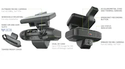 The Multi IQ camera can connect up to five cameras across the vehicle: cab interior, side, rear, cargo area, or undercarriage cameras, alongside its built-in high-definition dual-front and driver-facing dashcam.