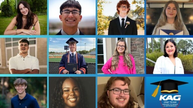 The KAG Scholarship Award was designed to recognize academic achievement, demonstrated leadership, and school and community involvement among dependents of KAG employees.