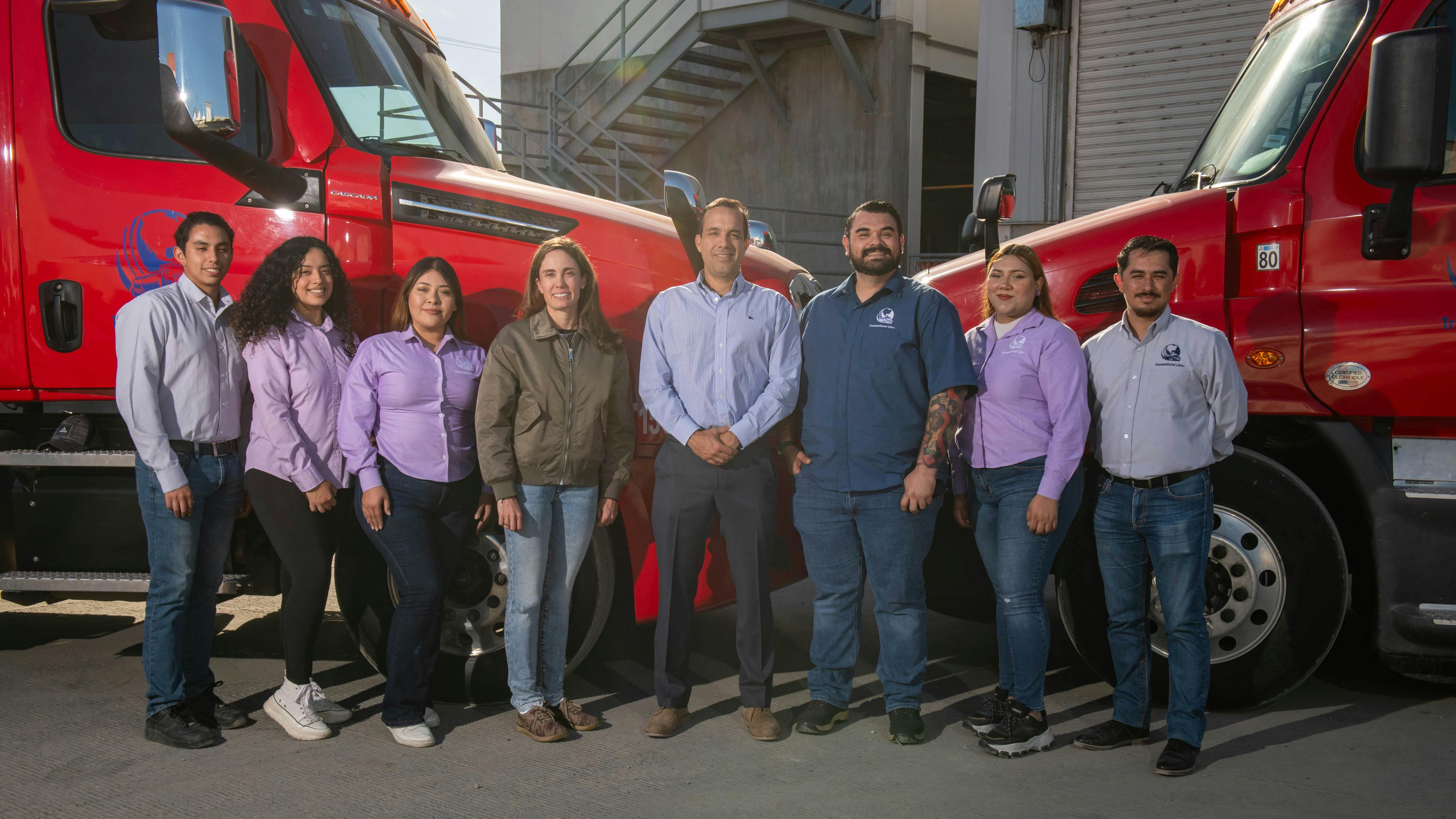 The Transnational Line team includes, fourth from left, Natalia Angel, Santiago Angel Gutierrez, and Luis Huerta.