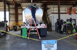 NTTC's original FMCSA exemption allows fleets like Trimac Transportation to install brake-activated pulsating lamps on the back of their tank trailers. NTTC's original FMCSA exemption allows fleets like Trimac Transportation to install brake-activated pulsating lamps on the back of their tank trailers.