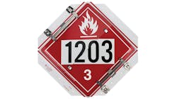 JJ Keller’s new five-legend super placard features anti-vibration rubber bumpers and dual-clip retainers. JJ Keller’s new five-legend super placard features anti-vibration rubber bumpers and dual-clip retainers.