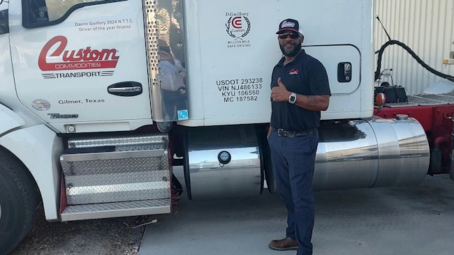 Darrin Guillory, a finalist in Natinonal Tank Truck Carriers' Driver of the Year contest last year, is one of the newest members of Custom's million-mile safe driver club.