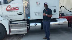 Darrin Guillory, a finalist in Natinonal Tank Truck Carriers' Driver of the Year contest last year, is one of the newest members of Custom's million-mile safe driver club.