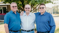 From left to right are Brian, Allen, and Brad Hitchcock. Allen, Brian's father, founded A&D Hitchcock in 1960; and Brad, Brian's brother, operates Hitchcock Trucking. From left to right are Brian, Allen, and Brad Hitchcock. Allen, Brian's father, founded A&D Hitchcock in 1960; and Brad, Brian's brother, operates Hitchcock Trucking.