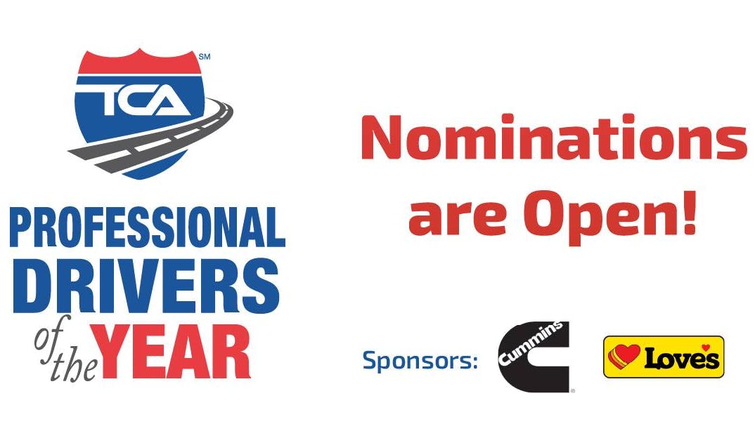 Nominations for TCA's 2026 Driver of the Year award are open now through Dec. 5.