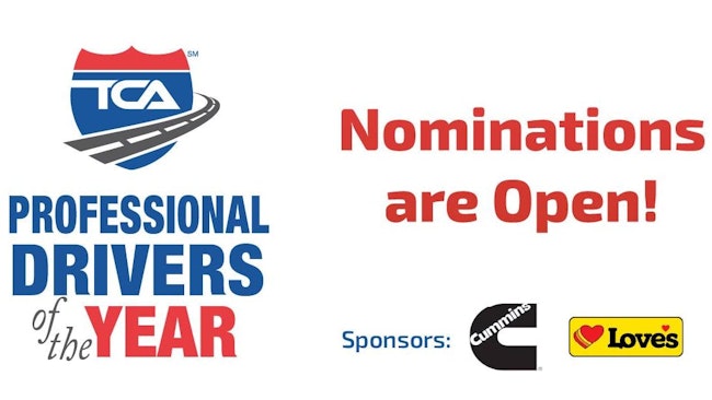 Nominations for TCA's 2026 Driver of the Year award are open now through Dec. 5.