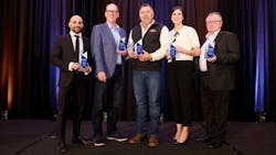 From left to right are Challenger Motor Freight’s Nick Sampogna, Tandet Group’s Corey Cox, Rio Valley Biofuels’ Jed Smith, Trans-Frt. McNamara’s Karine Goyette, and Tandet’s Joseph Bayards. From left to right are Challenger Motor Freight’s Nick Sampogna, Tandet Group’s Corey Cox, Rio Valley Biofuels’ Jed Smith, Trans-Frt. McNamara’s Karine Goyette, and Tandet’s Joseph Bayards.