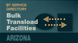 Transload Directory title slide for Arizona with an icon representing product transfer
