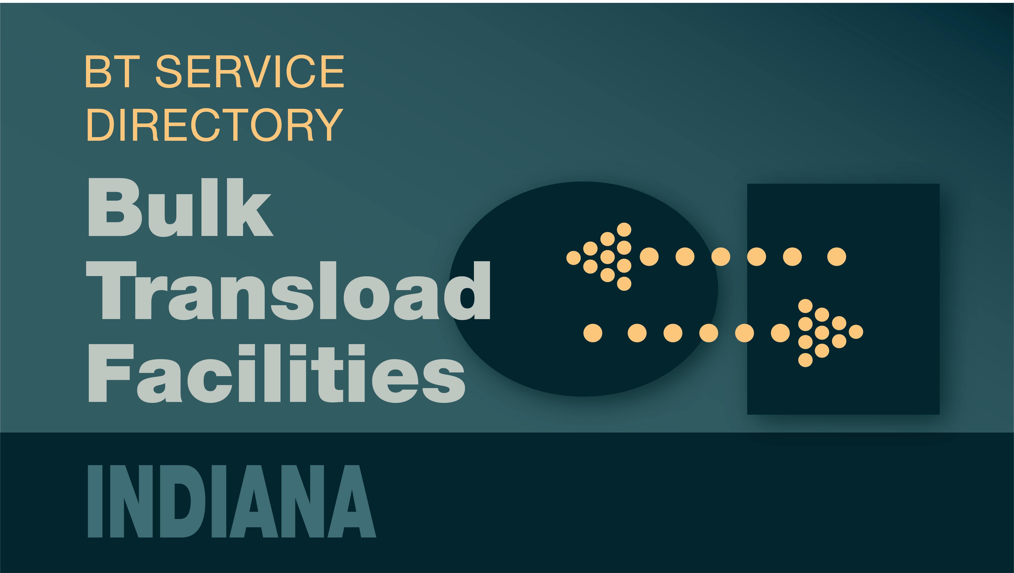 Transload Directory title slide for Indiana with an icon representing product transfer