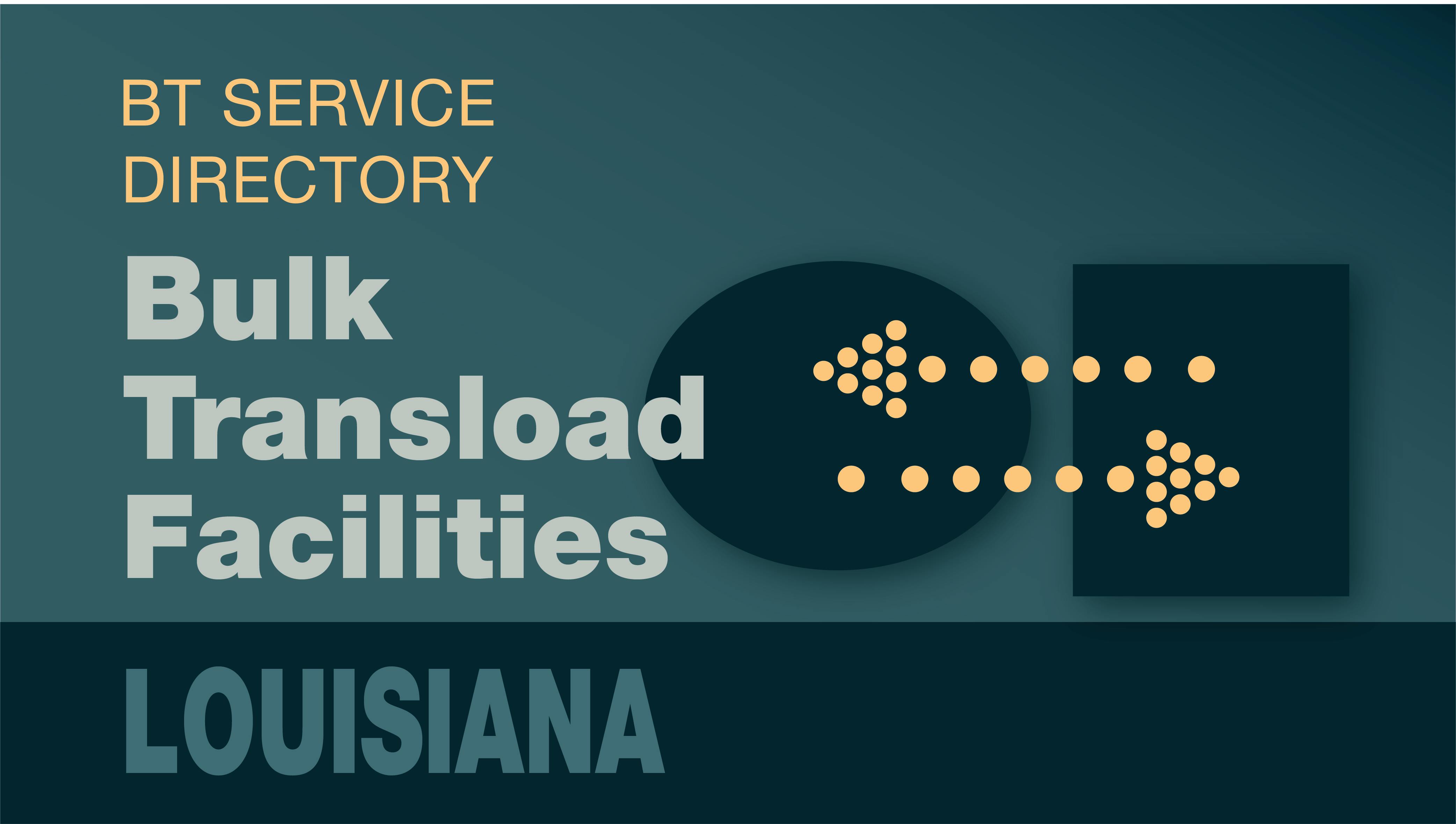 Transload Directory title slide for Louisiana with an icon representing product transfer