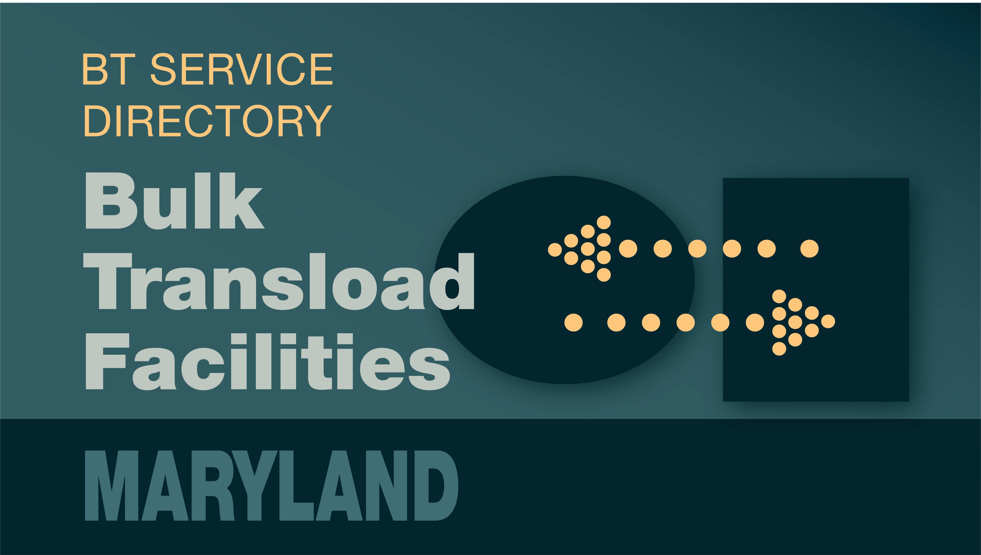 Transload Directory title slide for Maryland with an icon representing product transfer