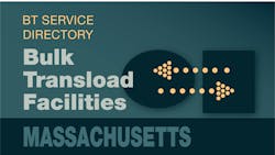 Transload Directory title slide for Massachusetts with an icon representing product transfer Transload Directory title slide for Massachusetts with an icon representing product transfer