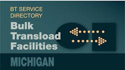Transload Directory title slide for Michigan with an icon representing product transfer Transload Directory title slide for Michigan with an icon representing product transfer