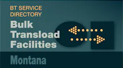 Transload Directory title slide for Montana with an icon representing product transfer