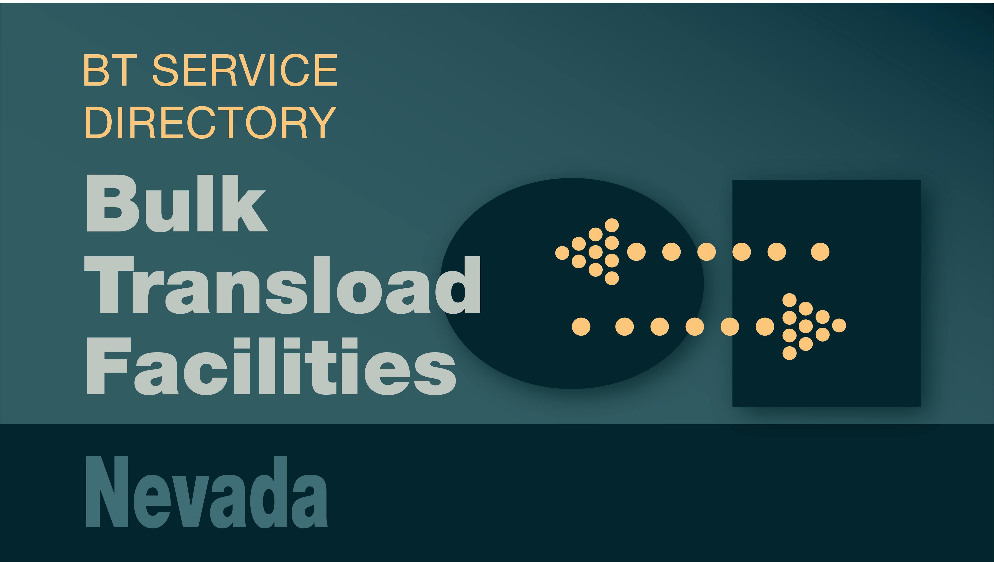 Transload Directory title slide for Nevada with an icon representing product transfer